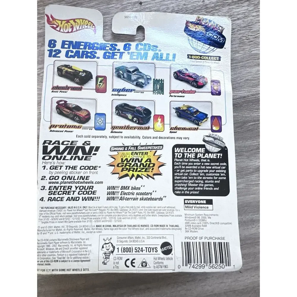 2002 Hot Wheels Planet.Com CD-ROM 2/6 Chemical Energy Car H95